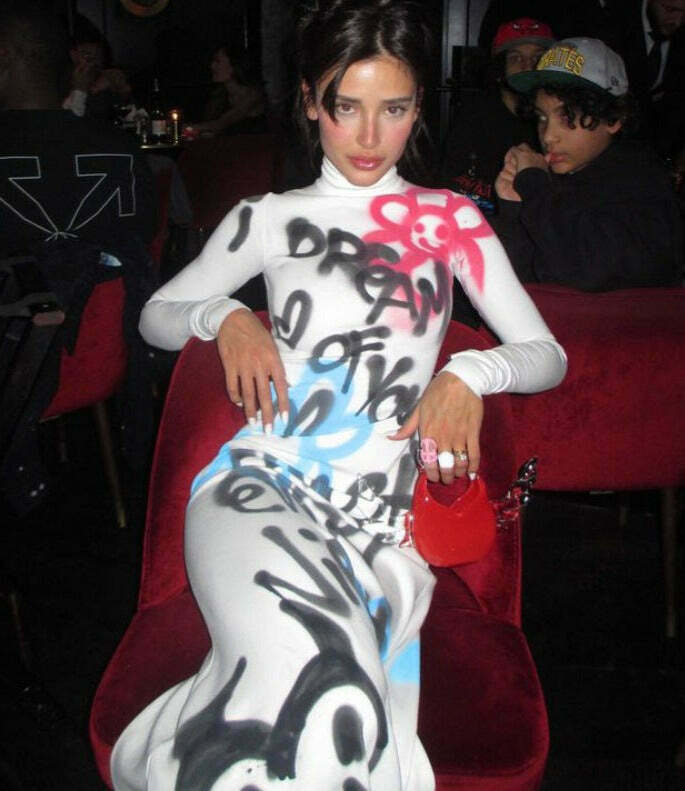 Graffiti Long Sleeve Maxi Dress: Coquette Aesthetic Cover-Up for Women's Y2K Fashion Graffiti Long Sleeve Maxi Dress: Coquette Aesthetic Cover-Up for Women's Y2K Fashion