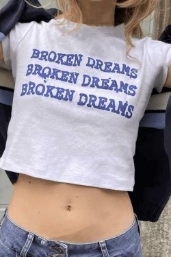 Grunge Aesthetic Broken Dreams Y2K Crop Top - Coquette Style Cargo Skirt Fashion