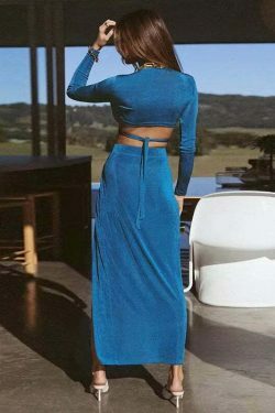 Grunge Aesthetic Cargo Skirt Set with Coquette Style - Modish Maven Collection