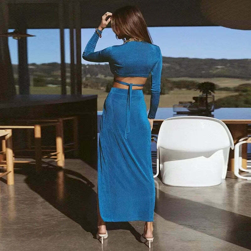 Grunge Aesthetic Cargo Skirt Set with Coquette Style - Modish Maven Collection