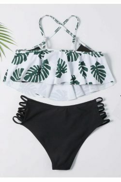 Grunge Aesthetic Cut Out Leaf Bikini Set - Y2K Fashion Swimwear