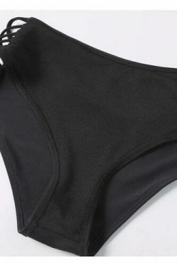 Grunge Aesthetic Cut Out Leaf Bikini Set - Y2K Fashion Swimwear