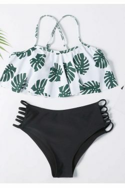 Grunge Aesthetic Cut Out Leaf Bikini Set - Y2K Fashion Swimwear