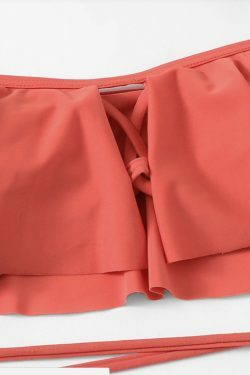 Grunge Aesthetic Flounce Off-The-Shoulder Bikini Set with Y2K Fashion Vibe