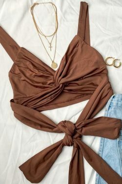 Grunge Aesthetic Swaying Strands Crop Top - Y2K Fashion for Women