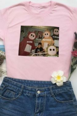 Grunge Teletubbies T-Shirt - Y2K Aesthetic Top for Women with Coquette Style and Pastel Goth Vibes
