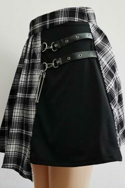 Harajuku Gothic Plaid Skirt - Y2K Fashion with Coquette Aesthetic