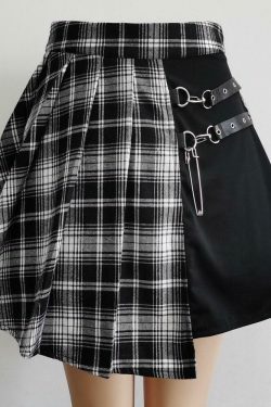 Harajuku Gothic Plaid Skirt - Y2K Fashion with Coquette Aesthetic