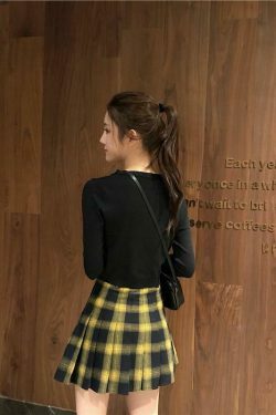 Harajuku Plaid Skirt - Y2K Fashion Statement with Coquette Aesthetic & Grunge Style