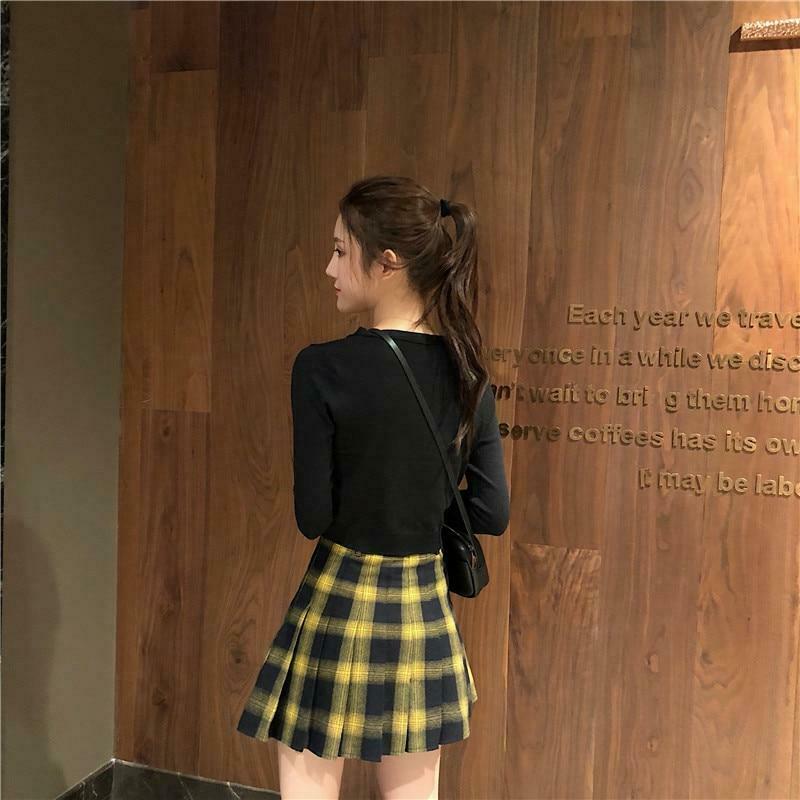 Harajuku Plaid Skirt - Y2K Fashion Statement with Coquette Aesthetic & Grunge Style