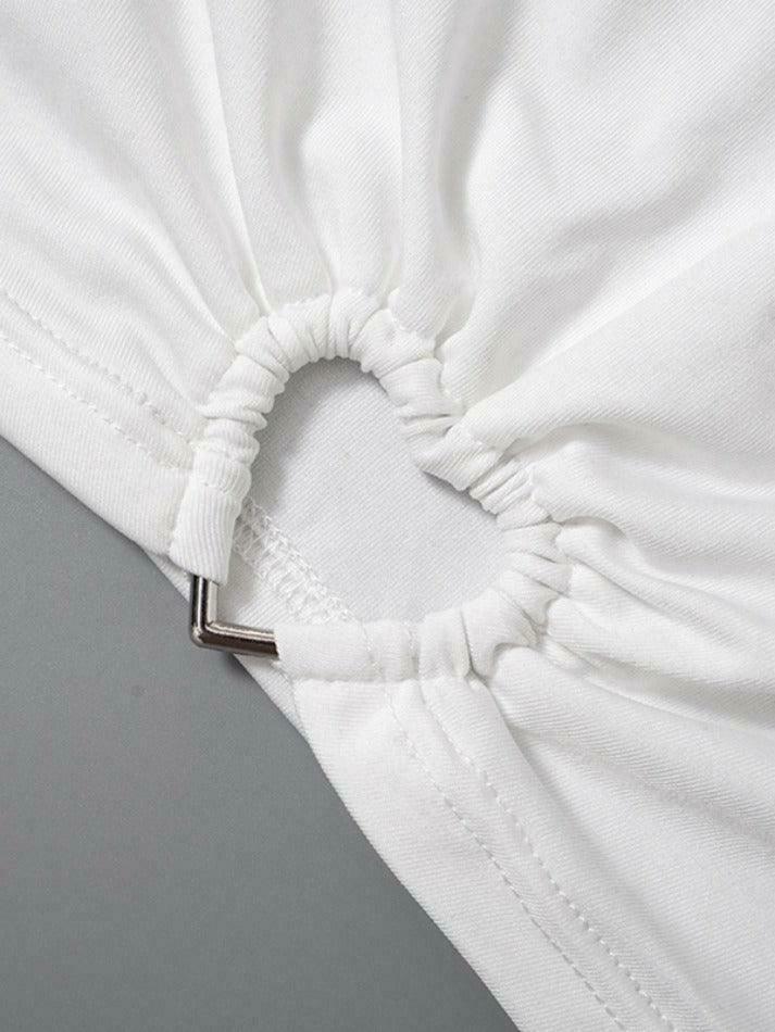 Heart Cutout Crop Tee: Y2K Fashion Aesthetic Top - Coquette & Grunge Style