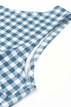 Houndstooth Print Bow Slim Tank Top - Y2K Fashion Coquette Aesthetic Grunge Style Cute Tops