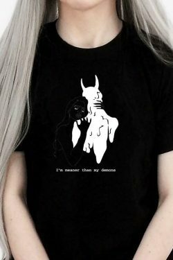 I'm Meaner Than My Demons Graphic Tee - Y2K Fashion Statement Piece for Women