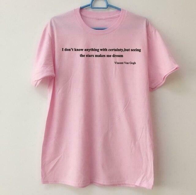 I Don't Know Anything With Certainty Van Gogh T-Shirt - Y2K Aesthetic Coquette Fashion I Don't Know Anything With Certainty Van Gogh T-Shirt - Y2K Aesthetic Coquette Fashion