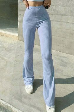 I Purple U' Aesthetic Flared Bottom Pants - Y2K Fashion Statement for Women