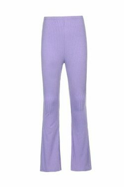 I Purple U' Aesthetic Flared Bottom Pants - Y2K Fashion Statement for Women