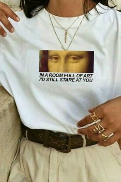 In a Room Full of Art, I'd Still Stare at You - Y2K Aesthetic T-Shirt