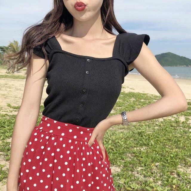 Indie Aesthetic Buttoned Crop Top for Y2K Fashion - Coquette & Grunge Style Indie Aesthetic Buttoned Crop Top for Y2K Fashion - Coquette & Grunge Style