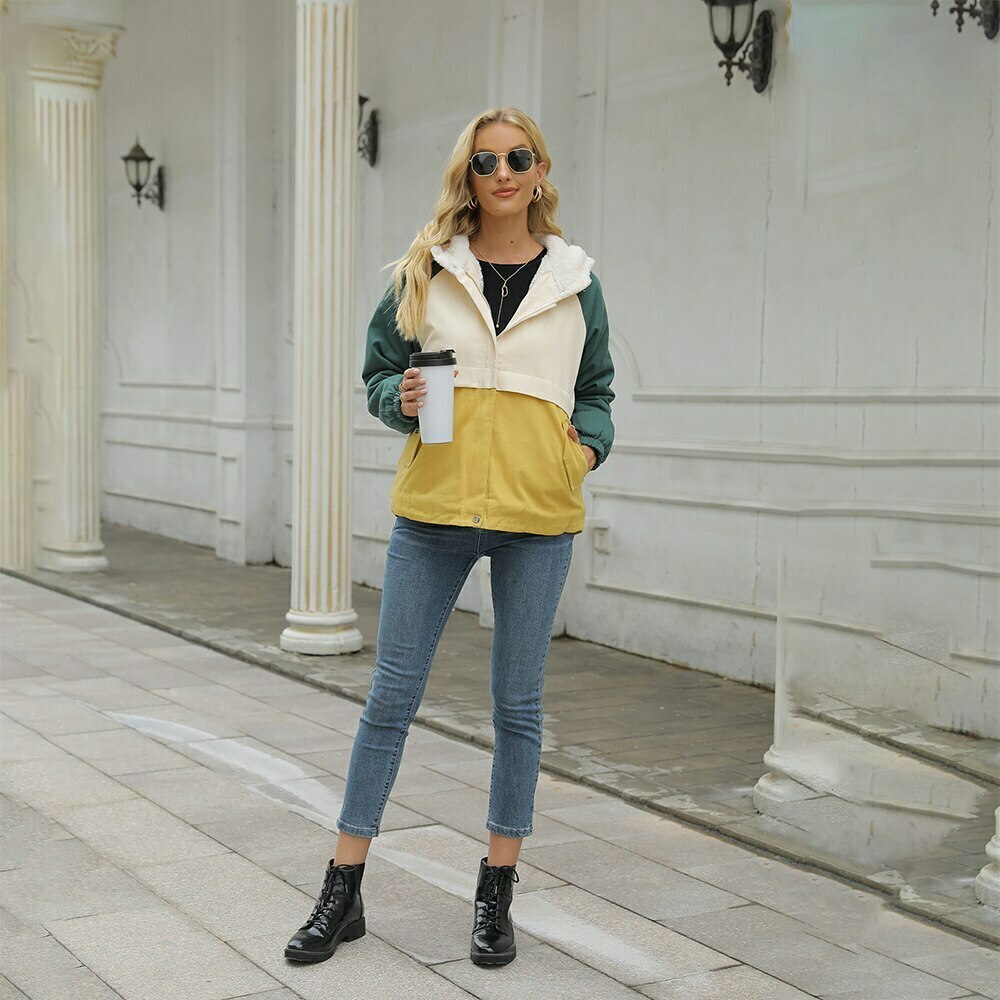 Indie Aesthetic Long Sleeve Color Block White Jacket - Y2K Fashion Grunge Style Coquette Outfit Indie Aesthetic Long Sleeve Color Block White Jacket - Y2K Fashion Grunge Style Coquette Outfit