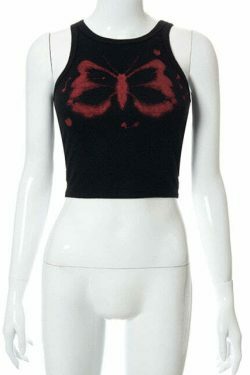 Indie Butterfly Crop Top - Y2K Fashion Aesthetic with Coquette and Grunge Style Elements