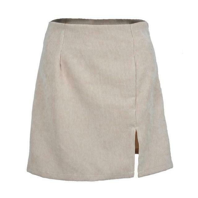 Indie Girl Vintage Corduroy Mini Skirt - Y2K Aesthetic Fashion for Women