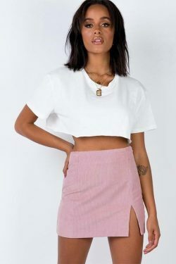 Indie Girl Vintage Corduroy Mini Skirt - Y2K Aesthetic Fashion for Women