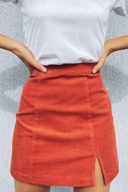 Indie Girl Vintage Corduroy Mini Skirt - Y2K Aesthetic Fashion for Women