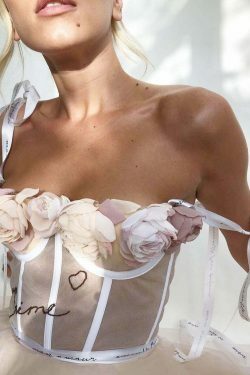 J'aime Floral Corset Top - Y2K Fashion with Coquette Aesthetic, Grunge Style, and Pastel Goth Vibes