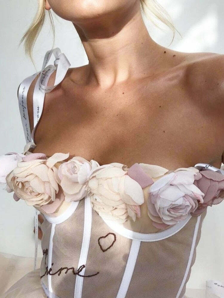 J'aime Floral Corset Top - Y2K Fashion with Coquette Aesthetic, Grunge Style, and Pastel Goth Vibes J'aime Floral Corset Top - Y2K Fashion with Coquette Aesthetic, Grunge Style, and Pastel Goth Vibes