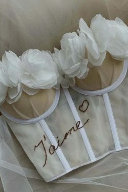 J'aime Floral Corset Top - Y2K Fashion with Coquette Aesthetic, Grunge Style, and Pastel Goth Vibes