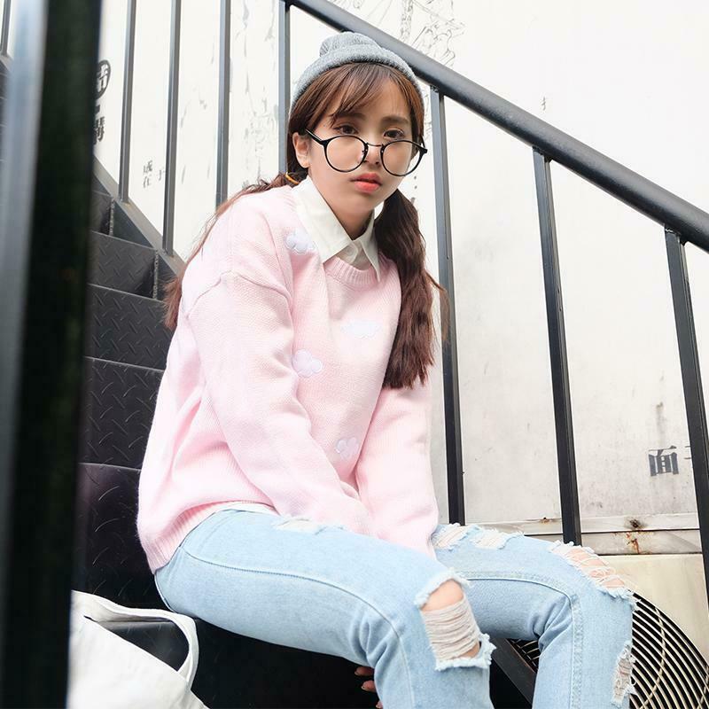 Kawaii Clouds Soft Sweater - Y2K Aesthetic Fashion for Women - Coquette & Grunge Style Tops Kawaii Clouds Soft Sweater - Y2K Aesthetic Fashion for Women - Coquette & Grunge Style Tops
