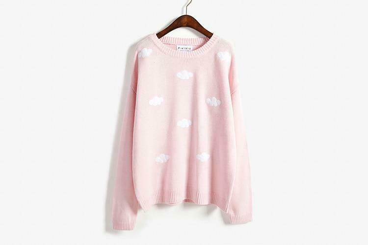 Kawaii Clouds Soft Sweater - Y2K Aesthetic Fashion for Women - Coquette & Grunge Style Tops Kawaii Clouds Soft Sweater - Y2K Aesthetic Fashion for Women - Coquette & Grunge Style Tops