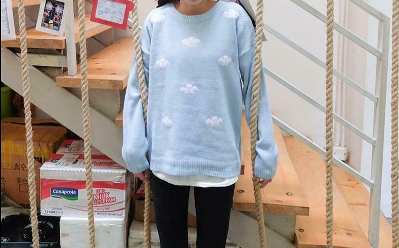 Kawaii Clouds Soft Sweater - Y2K Aesthetic Fashion for Women - Coquette & Grunge Style Tops Kawaii Clouds Soft Sweater - Y2K Aesthetic Fashion for Women - Coquette & Grunge Style Tops