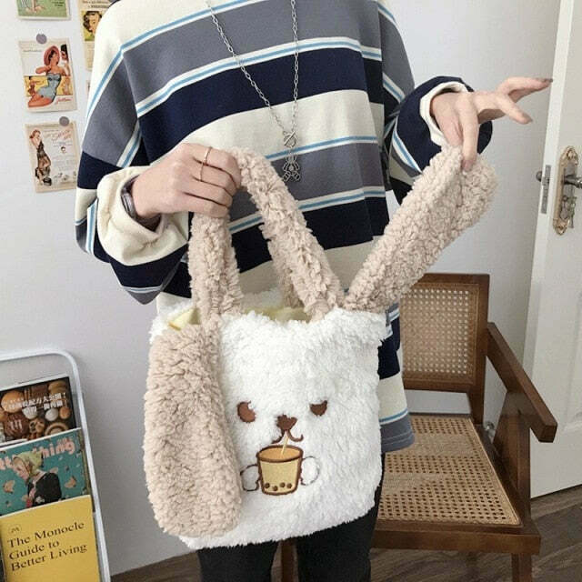 Kawaii Style Bunny Handbag for Y2K Fashion Enthusiasts with Coquette Aesthetic and Grunge Style Kawaii Style Bunny Handbag for Y2K Fashion Enthusiasts with Coquette Aesthetic and Grunge Style