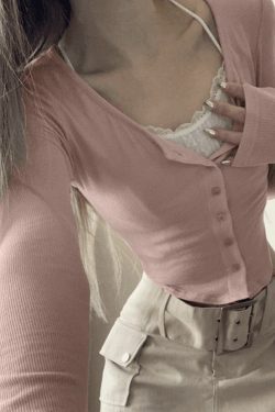 Lace Patchwork Pink Knit Crop Top - Y2K Fashion Aesthetic for Women - Coquette Style Grunge Outfits