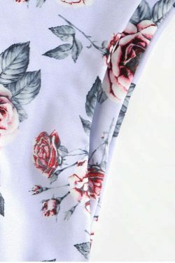 Lavender Floral Bandeau Bikini Set - Y2K Fashion Swimwear for Women