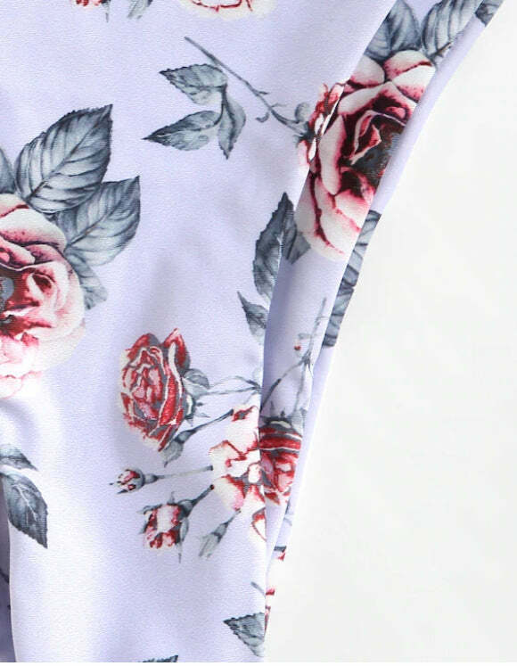 Lavender Floral Bandeau Bikini Set - Y2K Fashion Swimwear for Women Lavender Floral Bandeau Bikini Set - Y2K Fashion Swimwear for Women