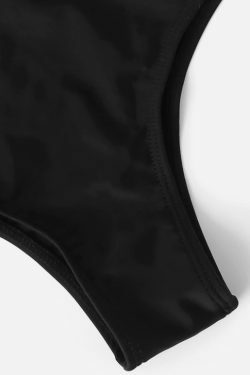 Leaf Print Bikini Set with Tie Shoulders - Y2K Fashion Swimwear for Women