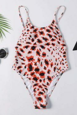 Leopard Backless Bralette Swimsuit - Y2K Fashion Statement for Women with Coquette Aesthetic