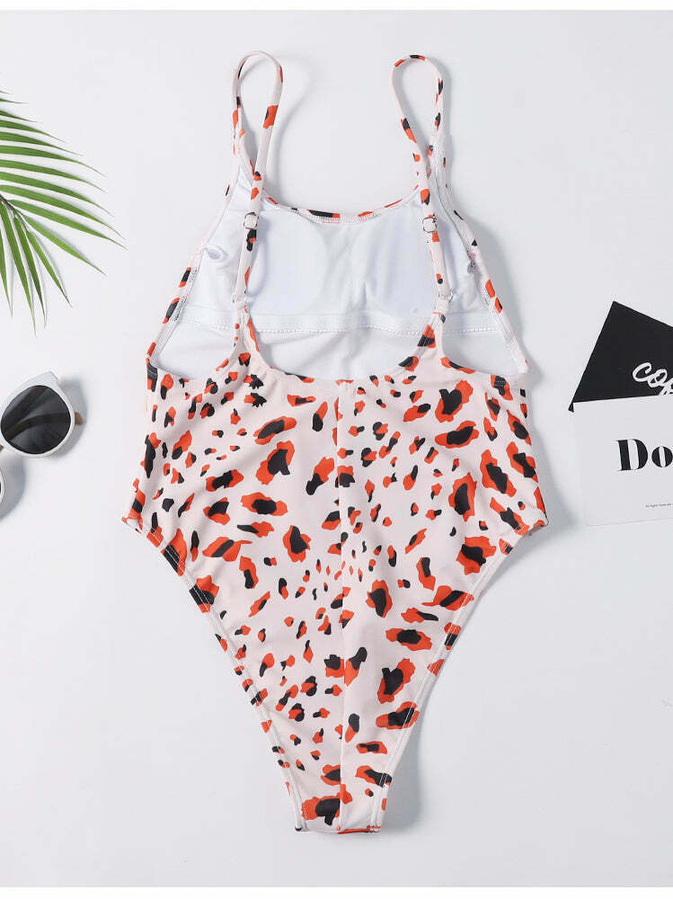 Leopard Backless Bralette Swimsuit - Y2K Fashion Statement for Women with Coquette Aesthetic Leopard Backless Bralette Swimsuit - Y2K Fashion Statement for Women with Coquette Aesthetic