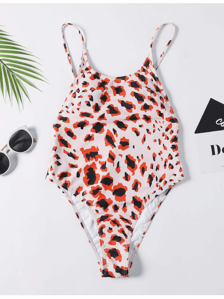 Leopard Backless Bralette Swimsuit - Y2K Fashion Statement for Women with Coquette Aesthetic Leopard Backless Bralette Swimsuit - Y2K Fashion Statement for Women with Coquette Aesthetic
