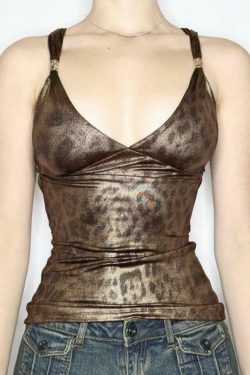 Leopard Print Backless Tank Top - Y2K Aesthetic Fashion for Women - Coquette Style Grunge Outfit