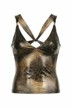 Leopard Print Backless Tank Top - Y2K Aesthetic Fashion for Women - Coquette Style Grunge Outfit