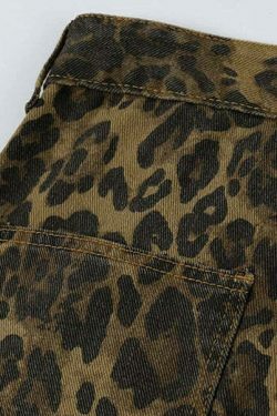 Leopard Print Cargo Jeans - Y2K Fashion Statement with Coquette Aesthetic and Grunge Style