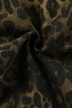 Leopard Print Cargo Jeans - Y2K Fashion Statement with Coquette Aesthetic and Grunge Style