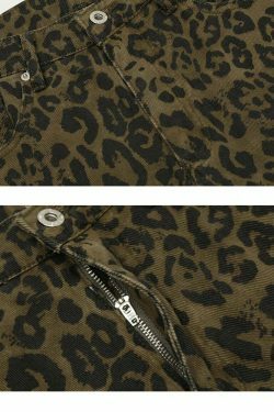 Leopard Print Cargo Skirt - Y2K Aesthetic Grunge Style Coquette Fashion - Cute Tops & Hoodies