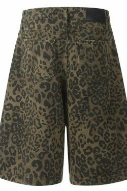 Leopard Print Cargo Skirt - Y2K Aesthetic Grunge Style Coquette Fashion - Cute Tops & Hoodies