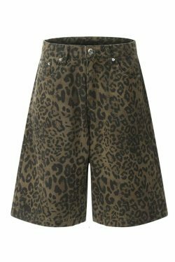 Leopard Print Cargo Skirt - Y2K Aesthetic Grunge Style Coquette Fashion - Cute Tops & Hoodies