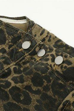 Leopard Print Dungarees - Y2K Fashion Statement with Coquette Aesthetic and Grunge Style