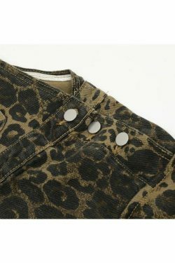 Leopard Print Dungarees - Y2K Fashion Statement with Coquette Aesthetic and Grunge Style